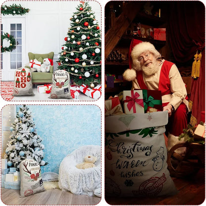 Kerstcadeauzak – Grote Kerstman Geschenkzak met Trekkoord