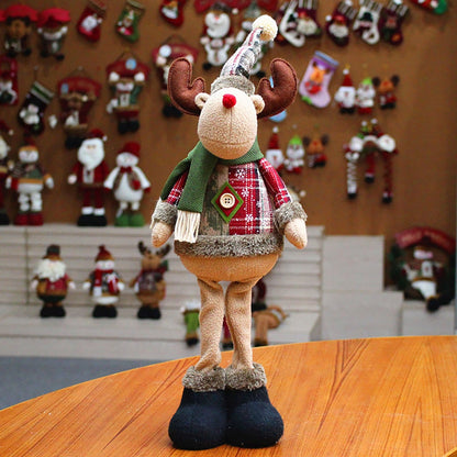 Kerstfiguren Set – 3 Decoratieve Kerstpoppen met Kerstman en Rendier