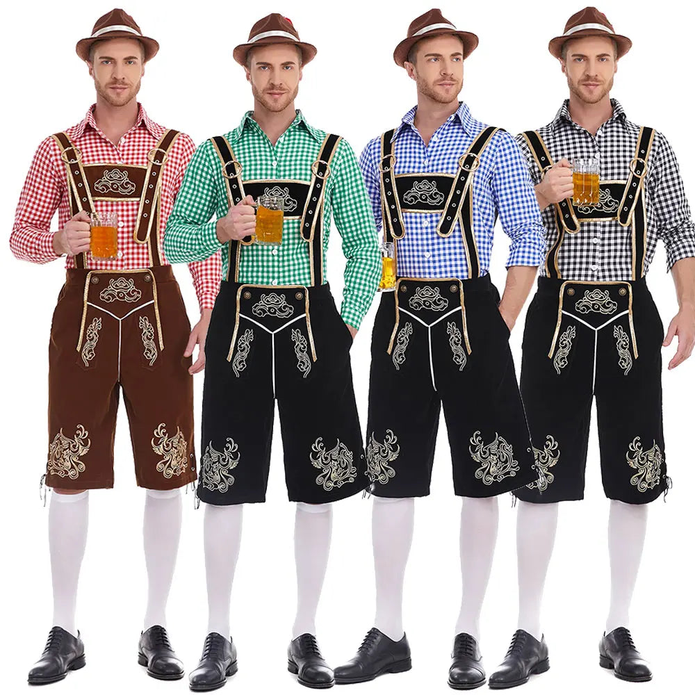 AlpenFeest Heren Oktoberfest Kostuumset met Shirt en Hoed