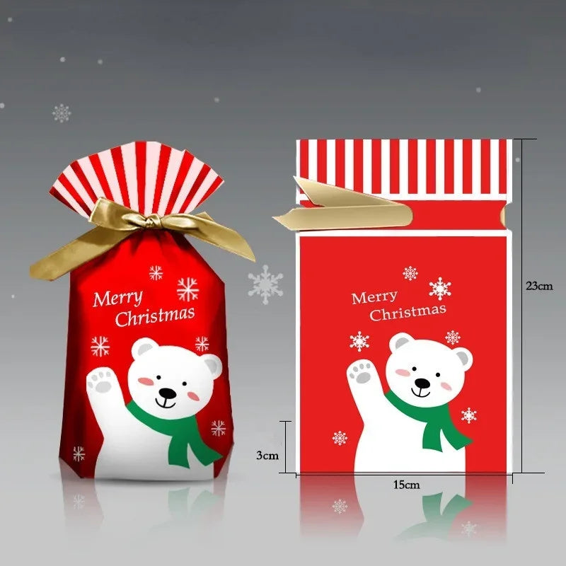 Kerstkabouter – Set van 5 Kerstcadeautasjes voor Snoep en Kleine Cadeaus