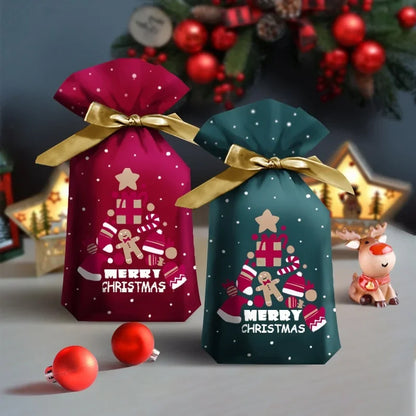 Kerstkabouter – Set van 5 Kerstcadeautasjes voor Snoep en Kleine Cadeaus