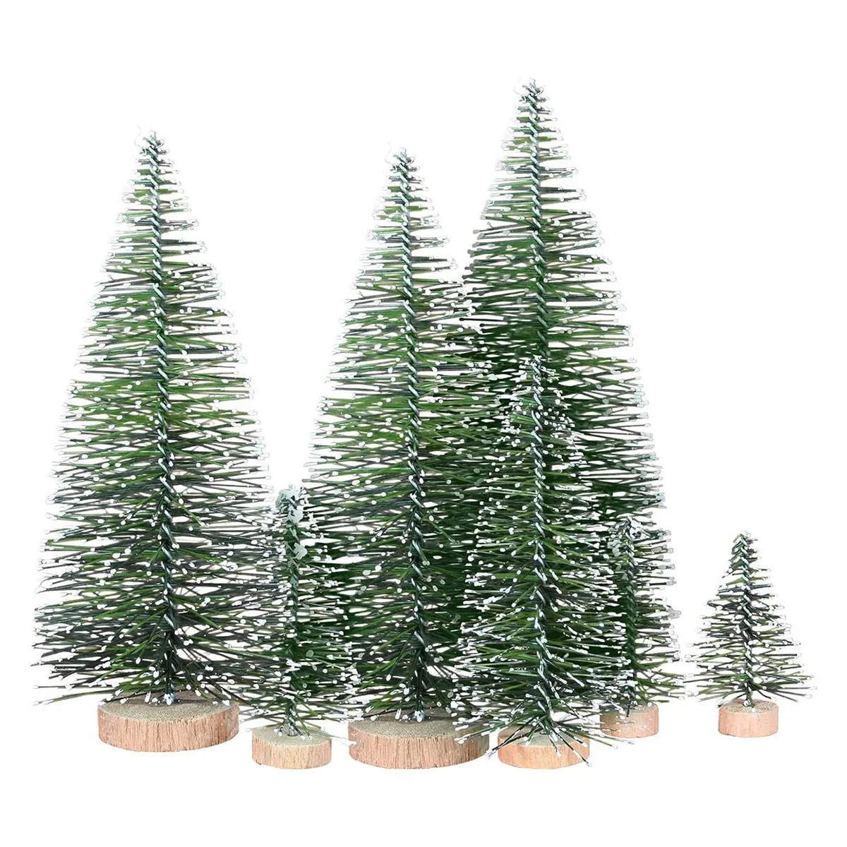 Frostelle – Set van 25 Miniatuur Kerstbomen met Kunstsneeuw