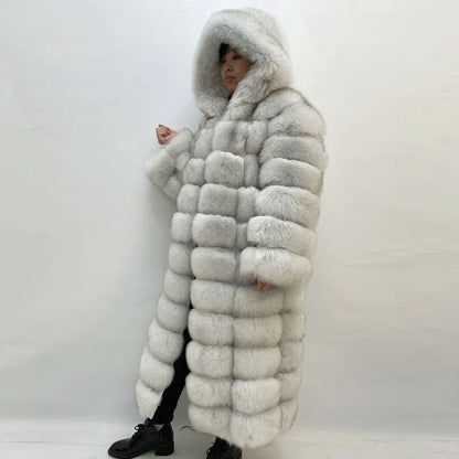 Dames Lange Winterjas met Capuchon – Gelaagd Design