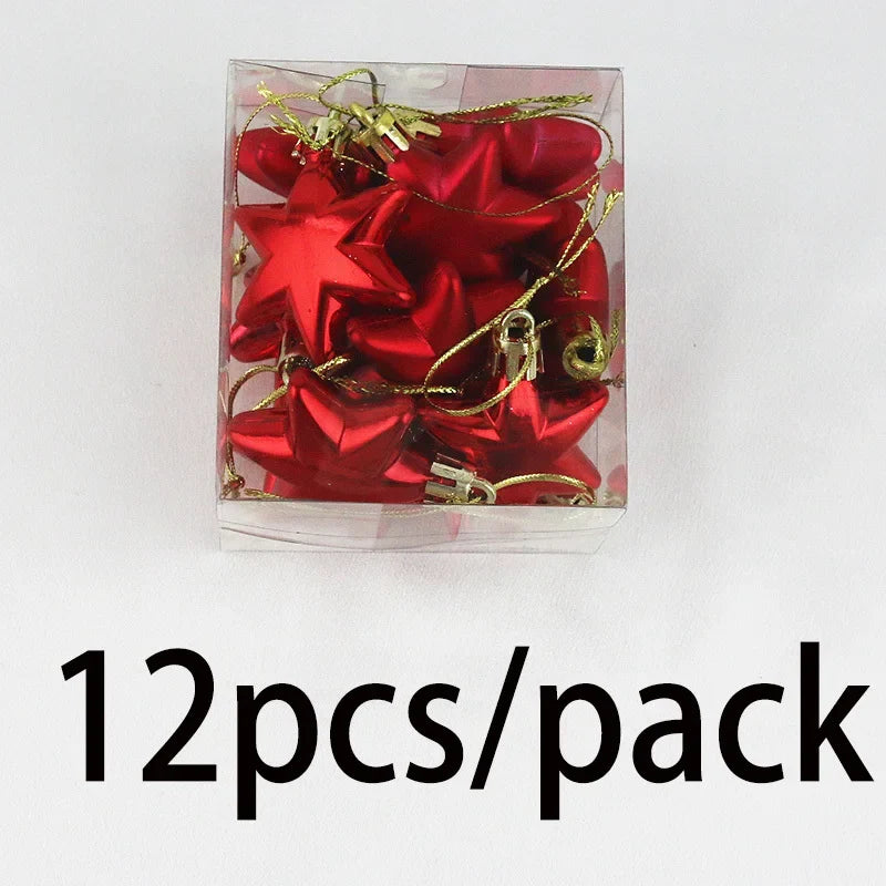 Sterren Kersthangers – Set van 12 Decoratieve Sterren van 5 cm