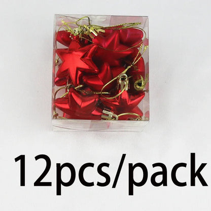 Sterren Kersthangers – Set van 12 Decoratieve Sterren van 5 cm