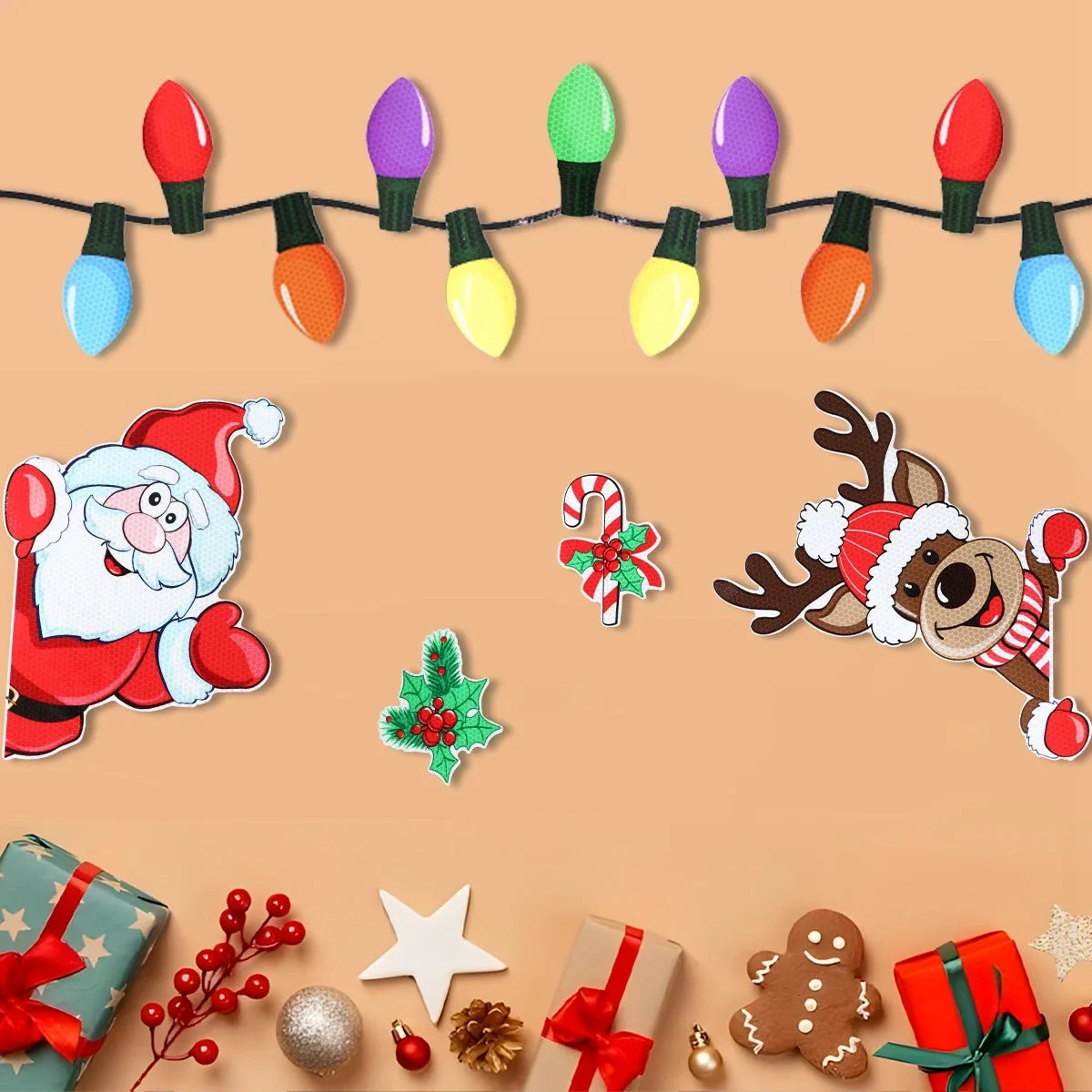 Sneeuwpret Kerststickers met Sneeuwmanontwerpen voor Feestdecoratie