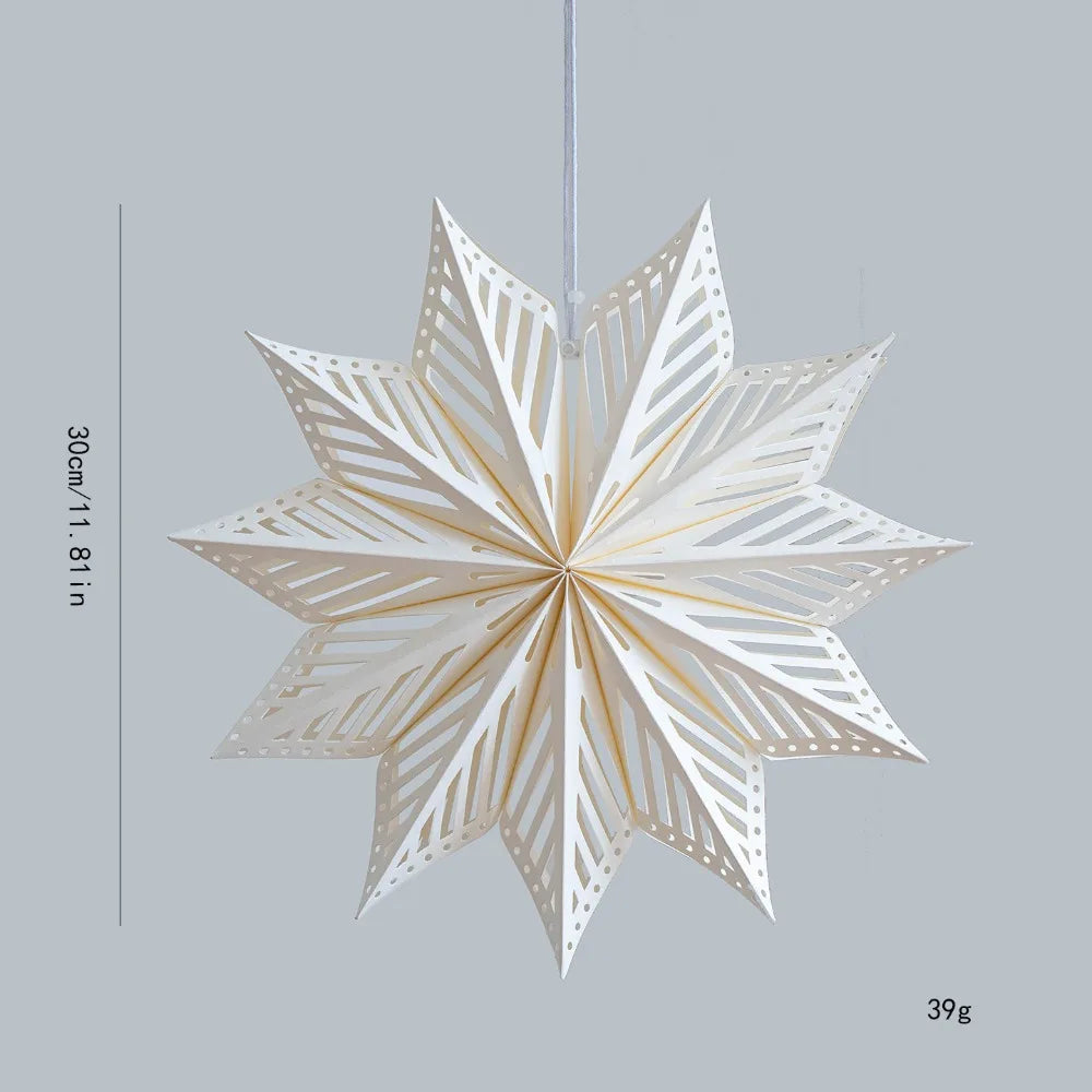 Winterster 3D Sneeuwvlok Lampenkap voor Kerstdecoratie 30 cm