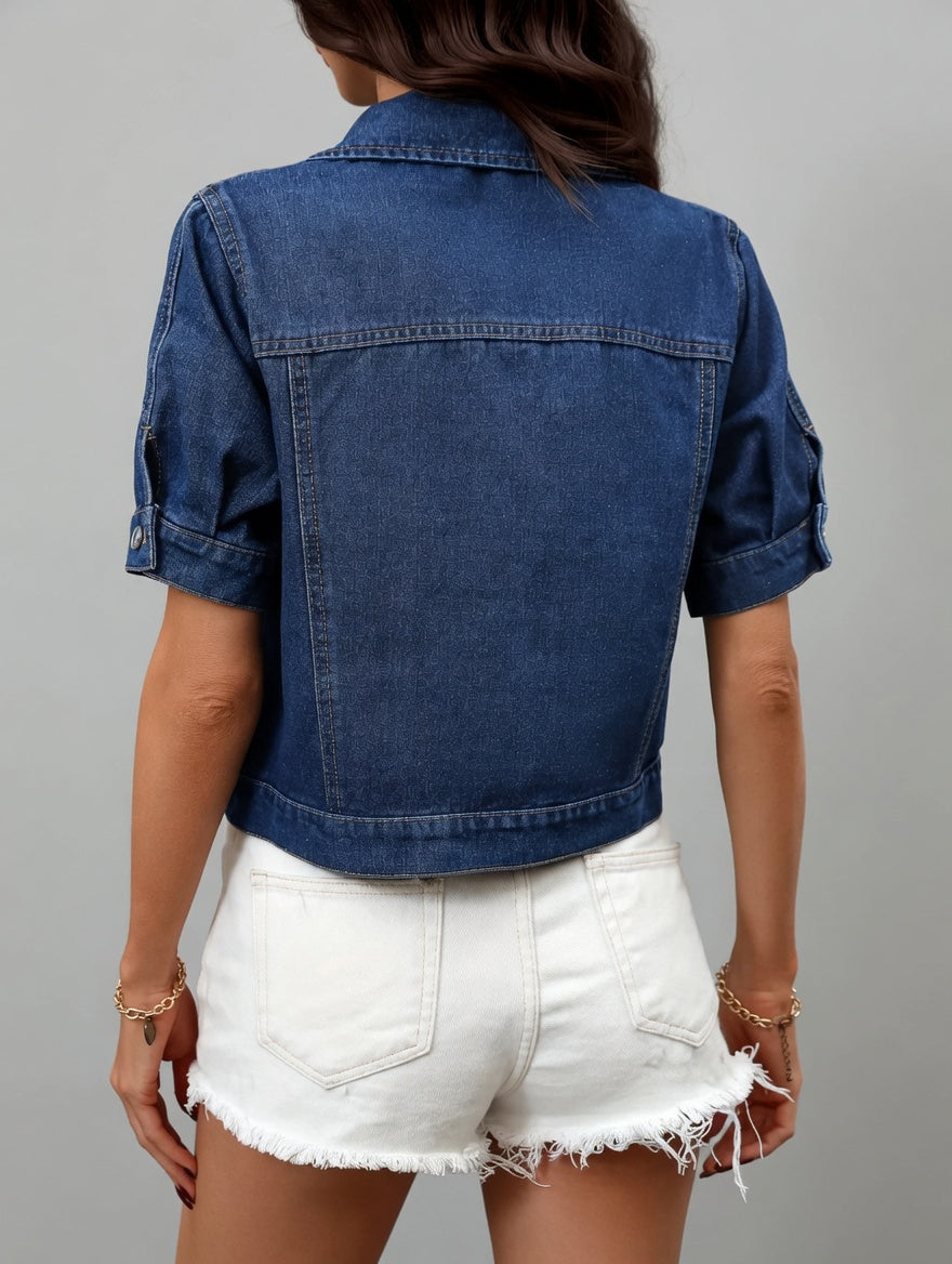 DenimBreeze Dames Jack met Korte Mouwen en Relaxte Pasvorm