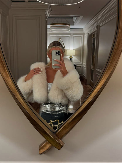 Fluffy Kunstbont Jas met Oversized Capuchon