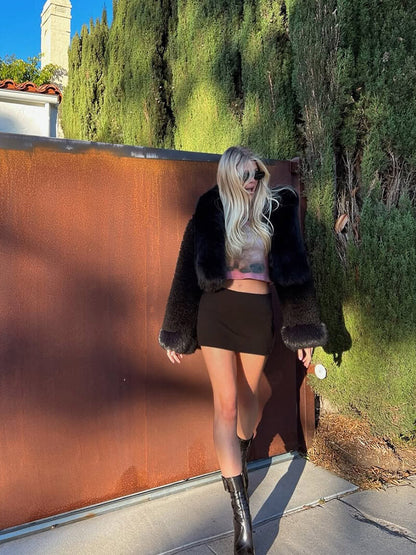 Fluffy Kunstbont Jas met Oversized Capuchon