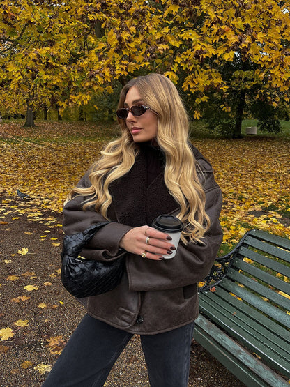 Elara Damesjas Kunstleer met Fleecevoering – Warm en Stijlvol