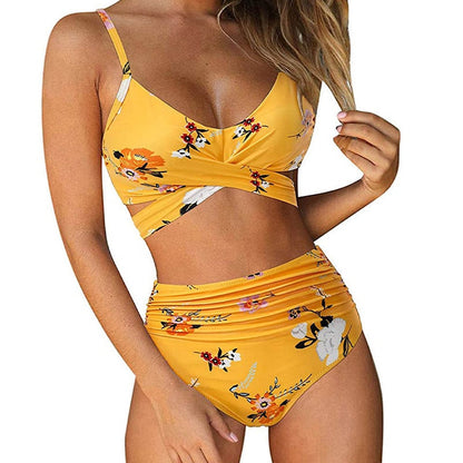 Sienna Dames Bikini Set met Hoge Taille en Bloemenprint