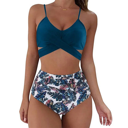 Sienna Dames Bikini Set met Hoge Taille en Bloemenprint