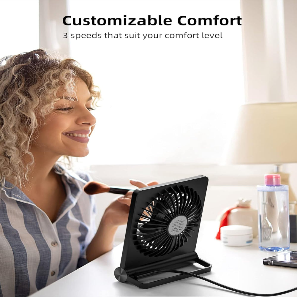 Stille Breeze USB Tafelventilator – Compacte Ventilator met 3 Snelheden