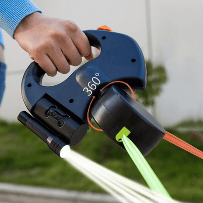 Hondenstuur – Dubbele Intrekbare Hondenriem met Zaklamp tot 40 kg