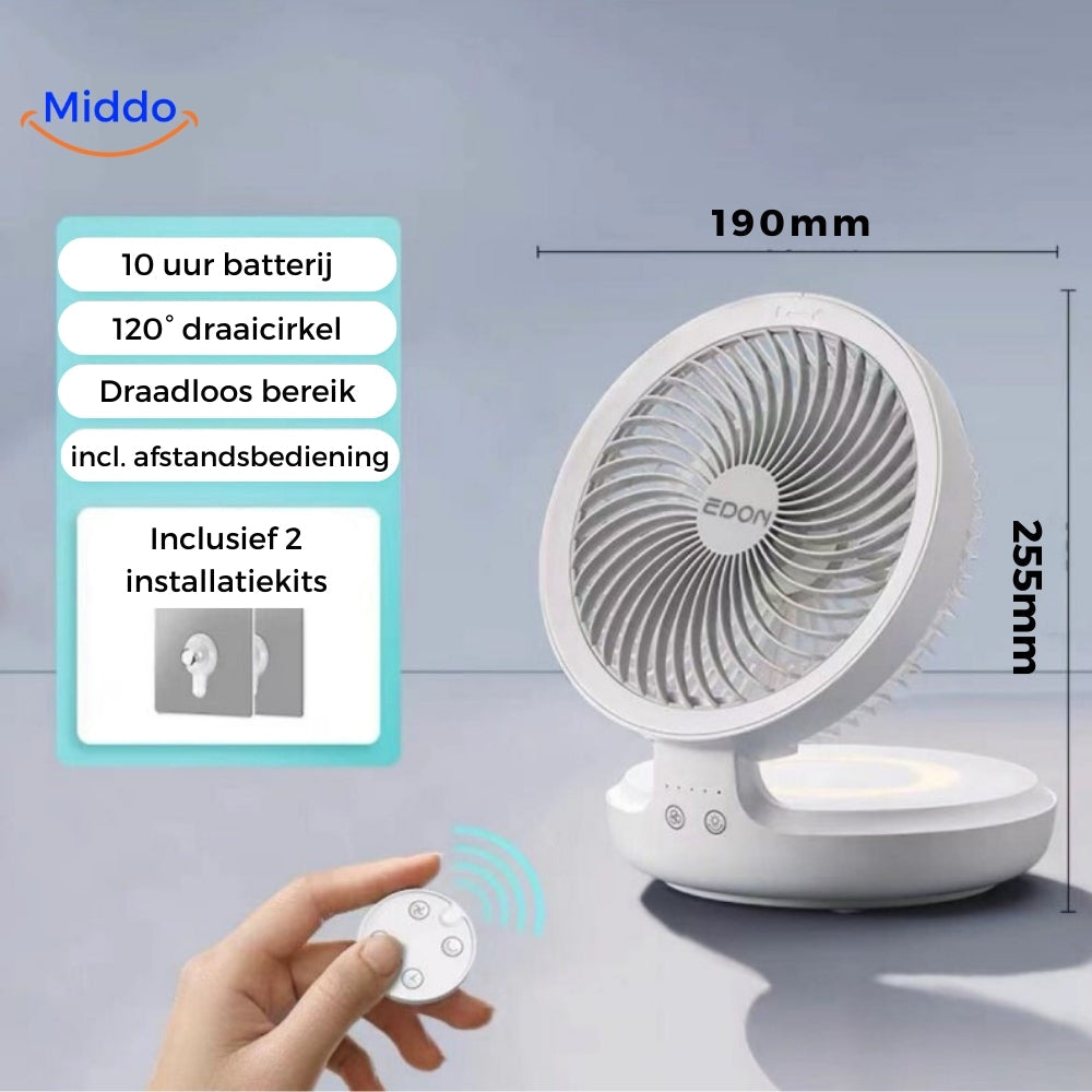 FluistraBries Mini Ventilator Oplaadbaar met 5-Blads Koeling