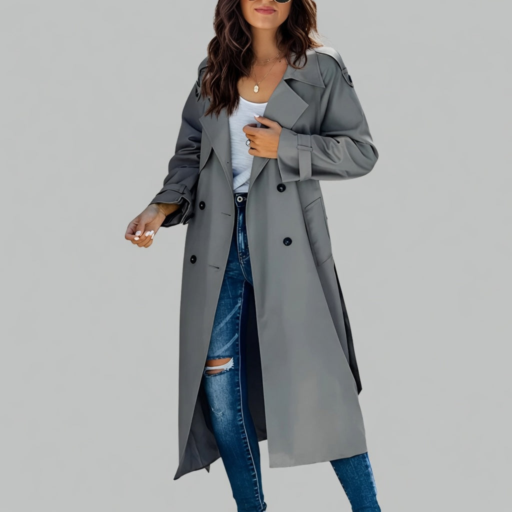 Elvara Dames Trenchcoat Lichtgewicht Elegant Tussenjas