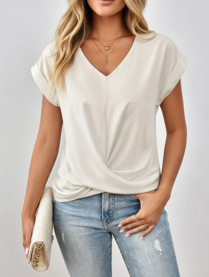 Zomerluxe V-Hals Blouse Dames Luchtig Elegant Comfort