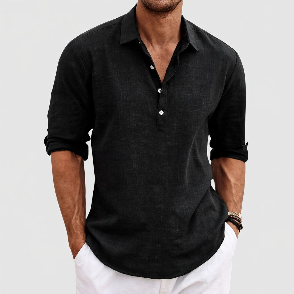 Luchtige Linnen Comfort Polo – Klassieke Heren Polo Zomerkleding