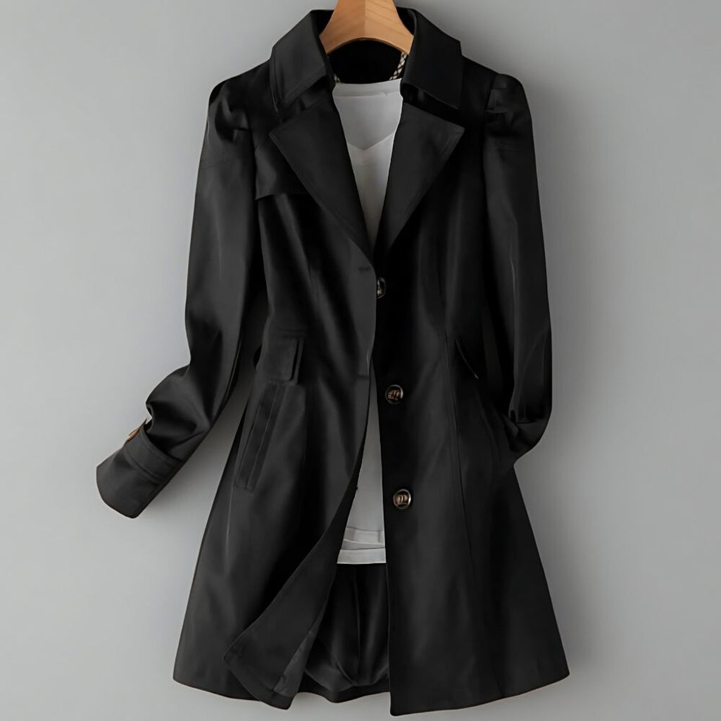 Valenna dames trenchcoat licht getailleerd met dubbele knopen