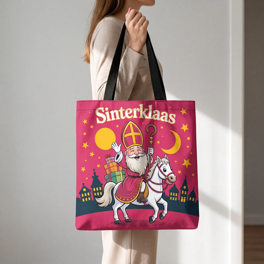 Sinterklaasvreugde – Dames Tote Bag met Feestelijke Print 35 x 40 cm
