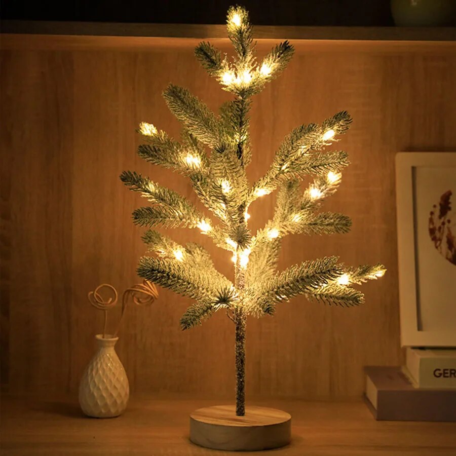 WinterGloed LED Kerstboom 50 cm met Warm Licht en Sneeuwbasis