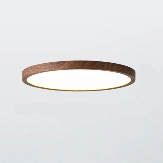 LumaRond LED Plafondlamp met 3 Lichtstanden in Walnootlook