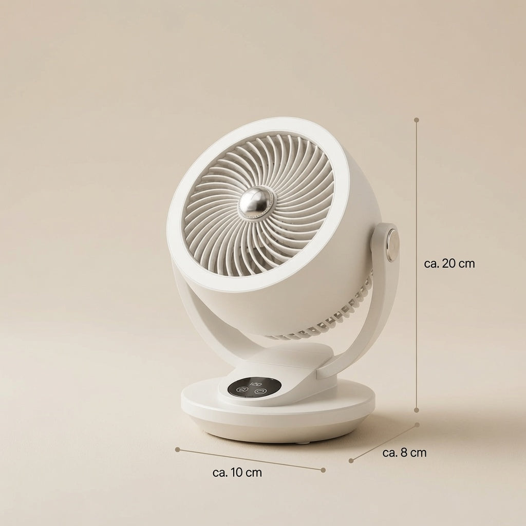 WindSfeer Compacte Tafelventilator Stil USB of Netvoeding 360° Luchtcirculatie