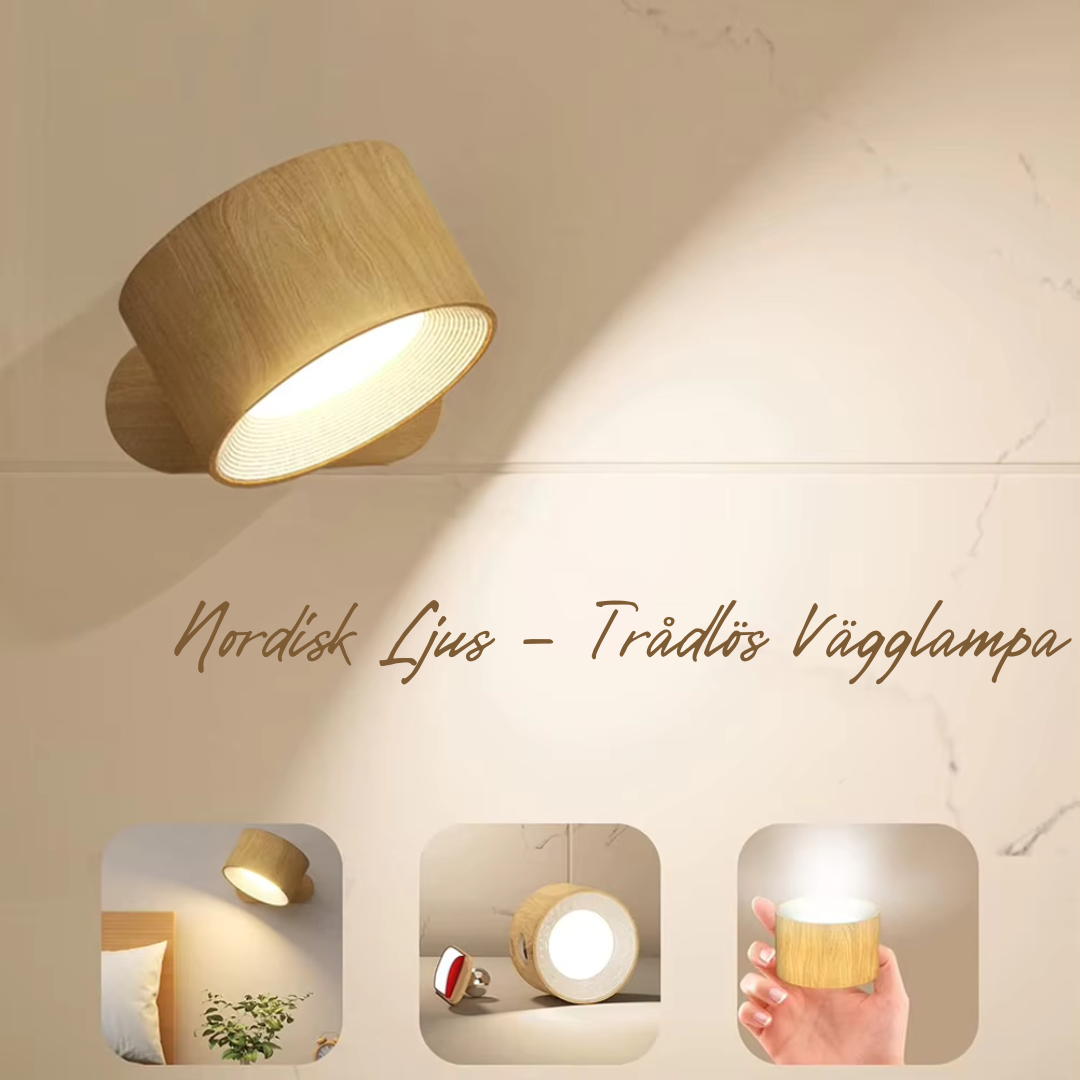 Nordisk Licht – draadloze, oplaadbare en afstandsbediende wandlamp in Scandinavisch design