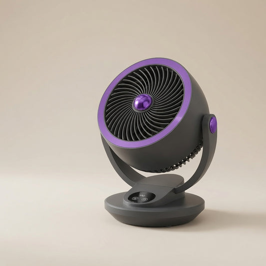 WindSfeer Compacte Tafelventilator Stil USB of Netvoeding 360° Luchtcirculatie