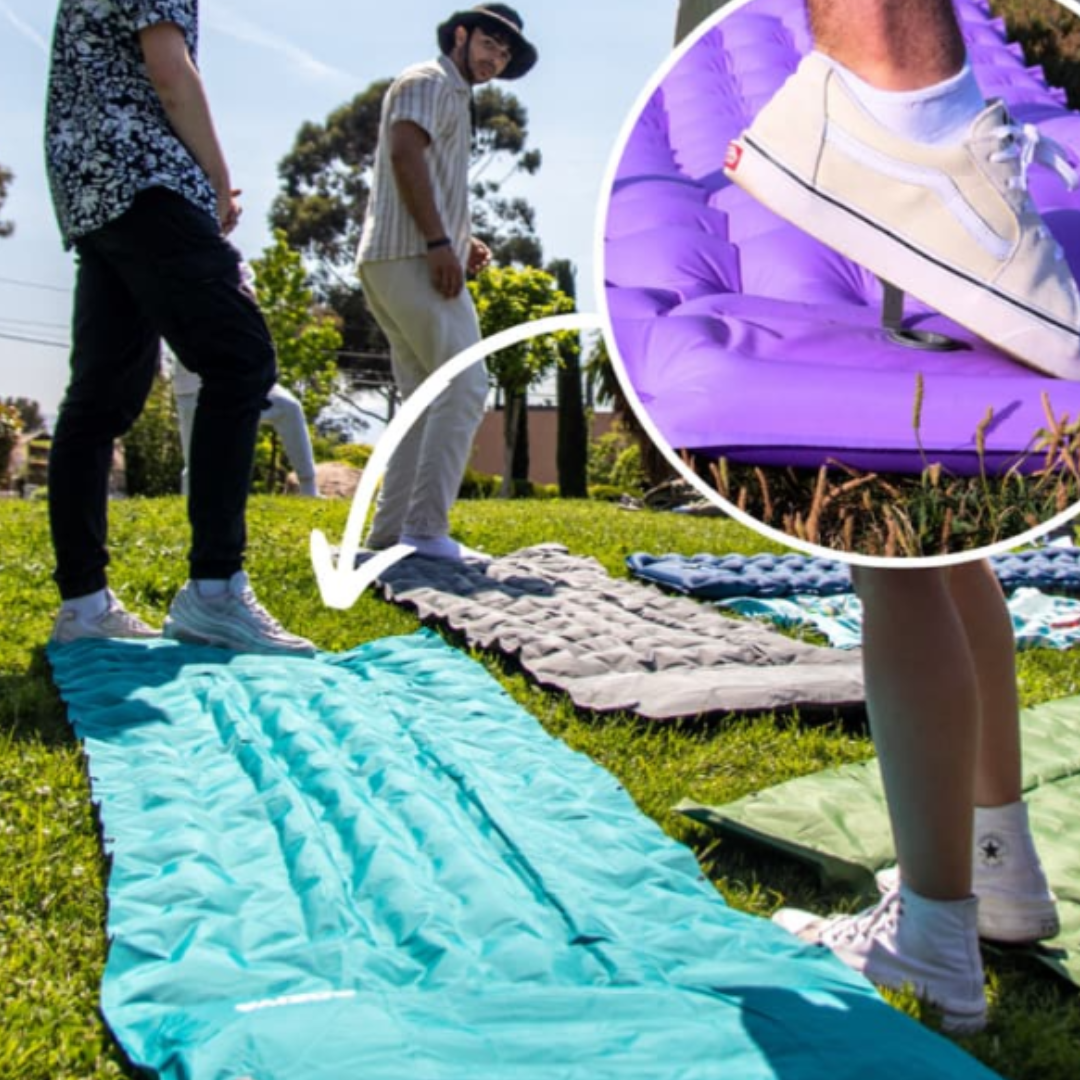 TrekNacht Opblaasbaar Slaapmatras met Ingebouwde Voetpomp en Kussen