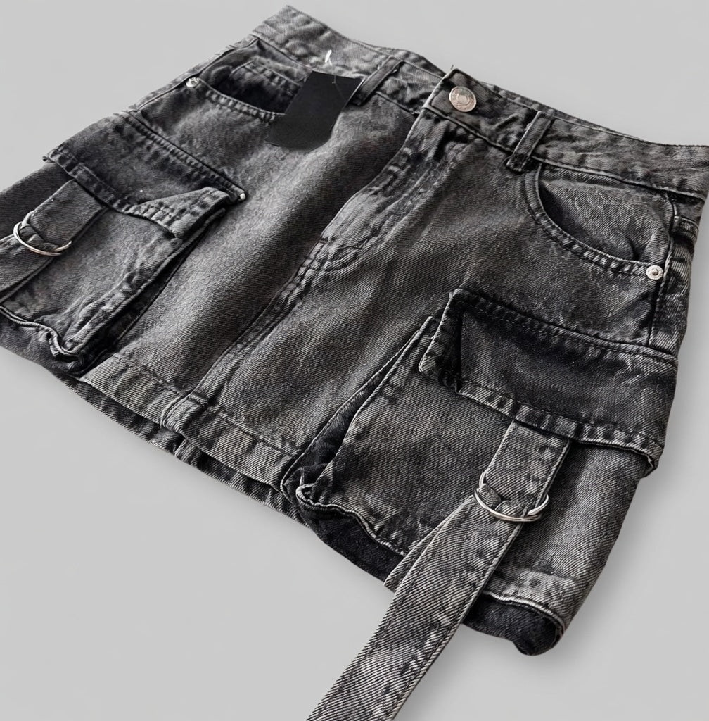Ravena denim minirok dames A-lijn met zakken casual stijl