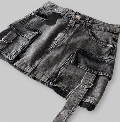 Ravena denim minirok dames A-lijn met zakken casual stijl