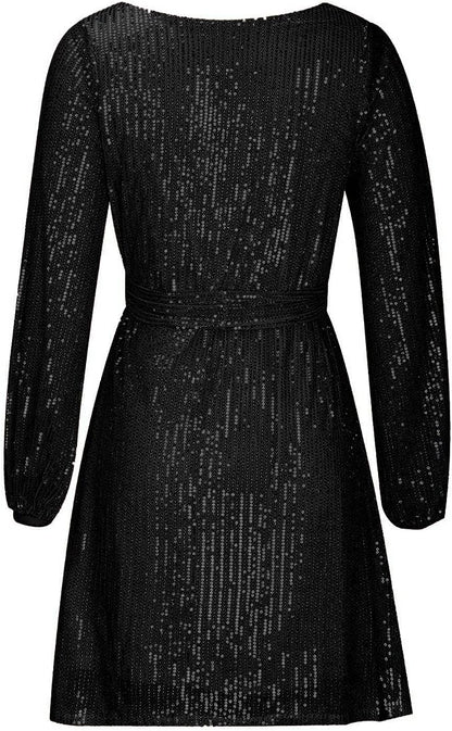 Dames Paljettjurk Asymmetrisch Mini met Off-Shoulder Hals