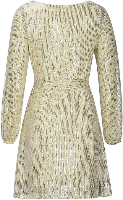 Dames Paljettjurk Asymmetrisch Mini met Off-Shoulder Hals