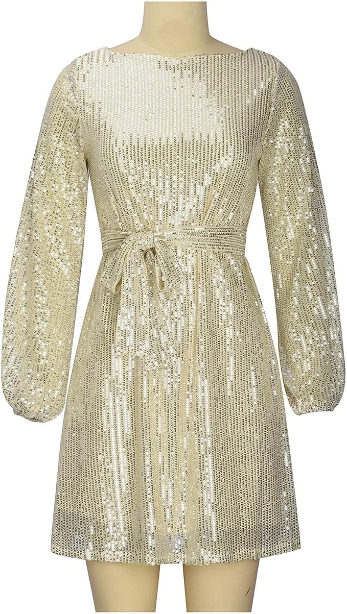 Dames Paljettjurk Asymmetrisch Mini met Off-Shoulder Hals