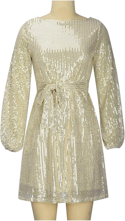 Dames Paljettjurk Asymmetrisch Mini met Off-Shoulder Hals