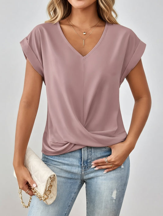 Zomerluxe V-Hals Blouse Dames Luchtig Elegant Comfort