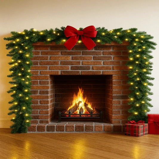 Dennengloed Kerstguirlande met 100 Warmwitte Ledlampjes, 2,7 Meter