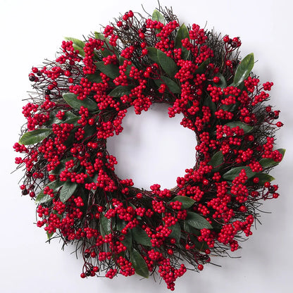 Bessenpracht Kerstkrans 45 cm met Cipresgroen en Rode Bessen