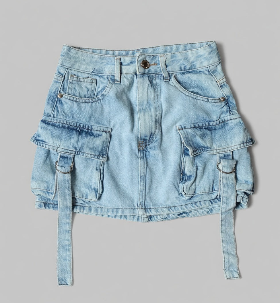 Ravena denim minirok dames A-lijn met zakken casual stijl