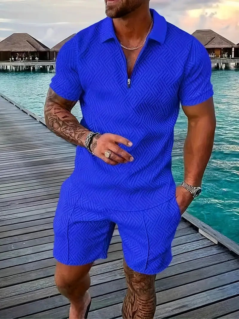 ZomerLuxe Polo Short Set Heren – Luchtige 2-delige Zomeroutfit