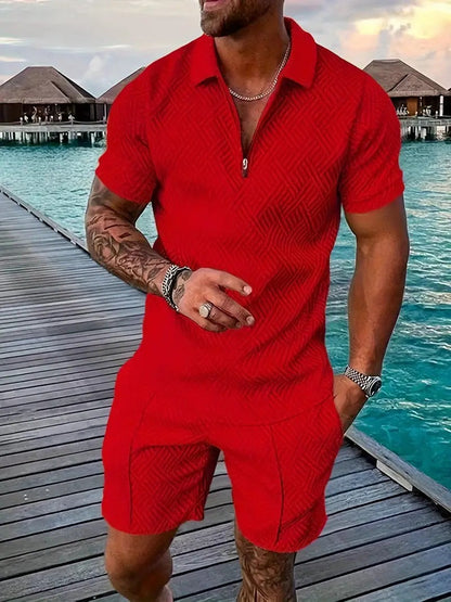 ZomerLuxe Polo Short Set Heren – Luchtige 2-delige Zomeroutfit