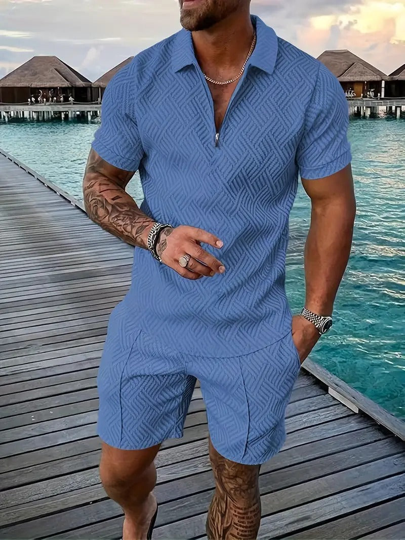 ZomerLuxe Polo Short Set Heren – Luchtige 2-delige Zomeroutfit
