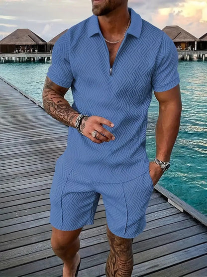 ZomerLuxe Polo Short Set Heren – Luchtige 2-delige Zomeroutfit