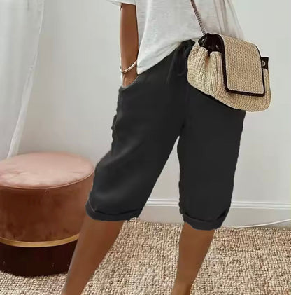 LuchtFlex Dames Short met Stretchstof en Praktische Zakken