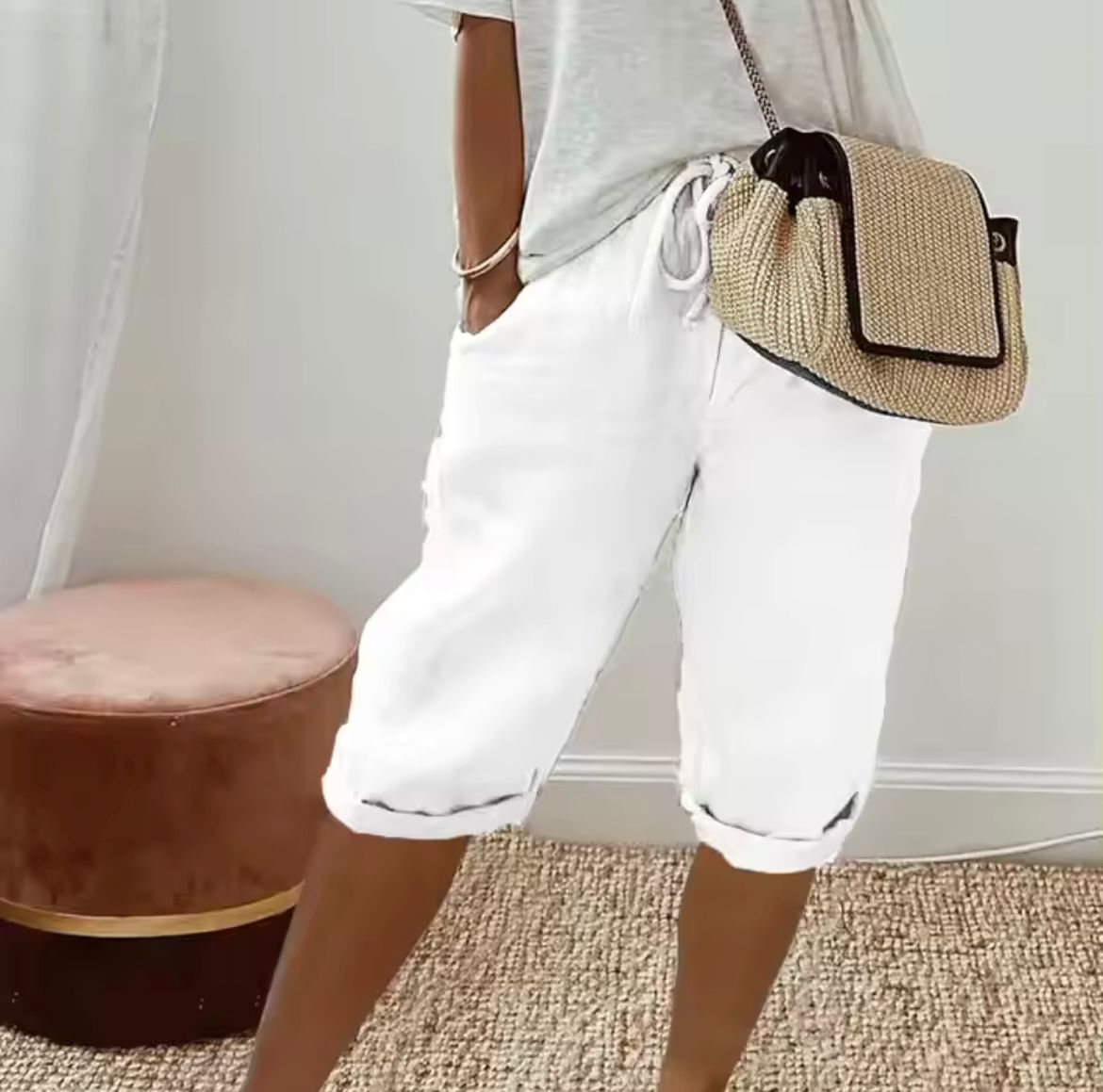 LuchtFlex Dames Short met Stretchstof en Praktische Zakken