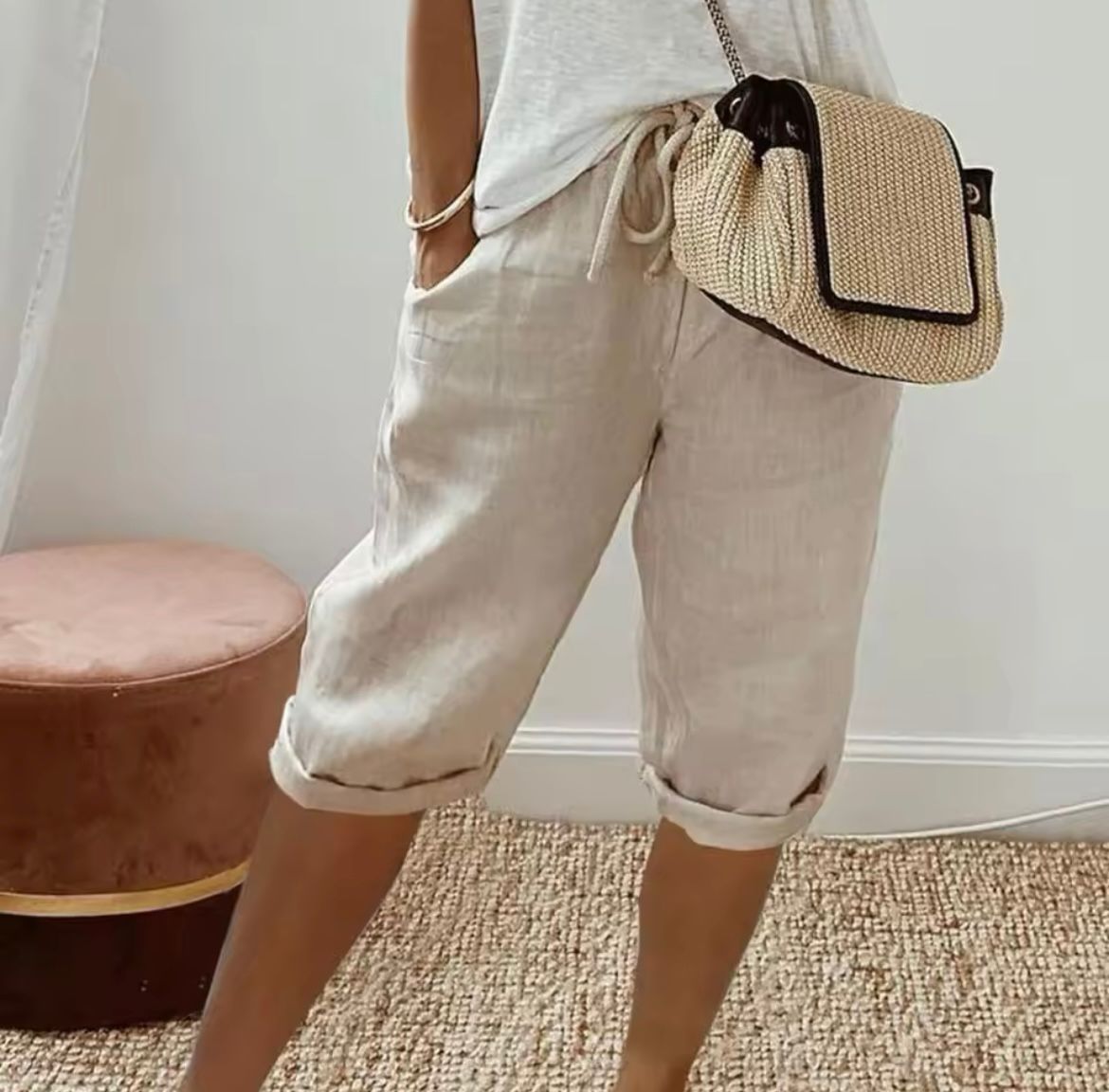 LuchtFlex Dames Short met Stretchstof en Praktische Zakken