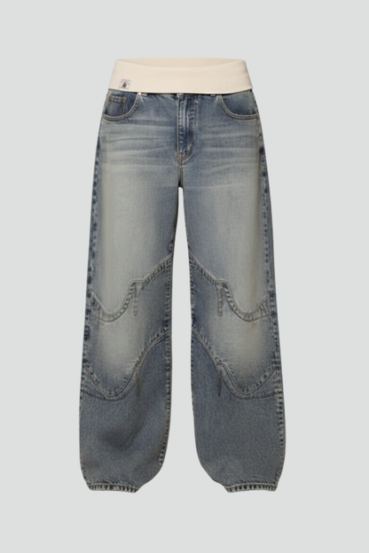 Madison | Dames Relaxed Baggy Wijde Jeans
