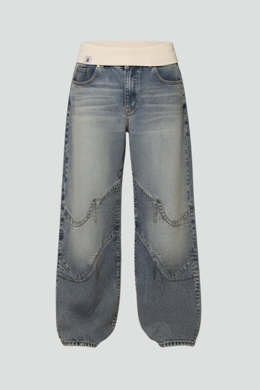 Madison | Dames Relaxed Baggy Wijde Jeans